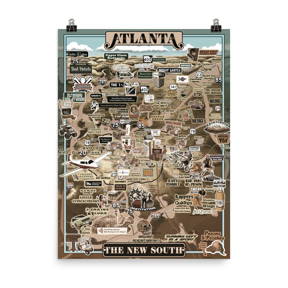 "Atlanta" Map 18x24 "The New South"