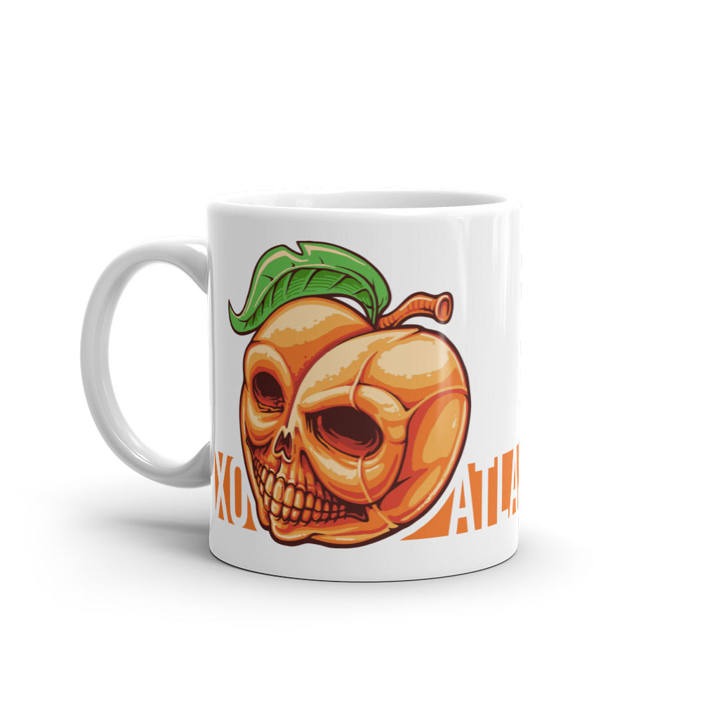 Peach Skull White glossy mug