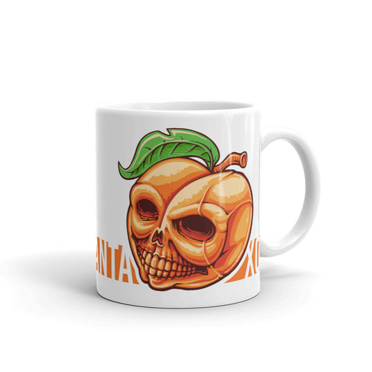 Peach Skull White glossy mug